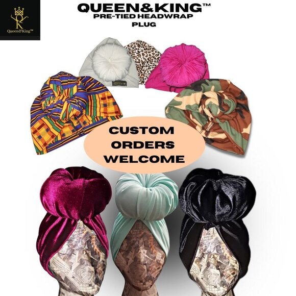 Pre-tied Headwrap Custom Order - Picture 1 of 1